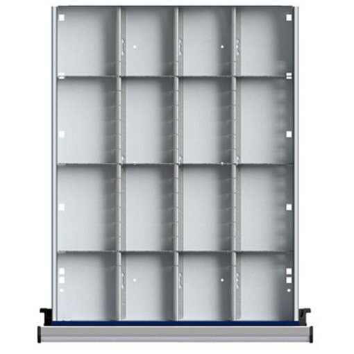 Schubladeneinteilungssatz für FH 90 mm 1/3 Teilung für Schublade B750 x T600 mm