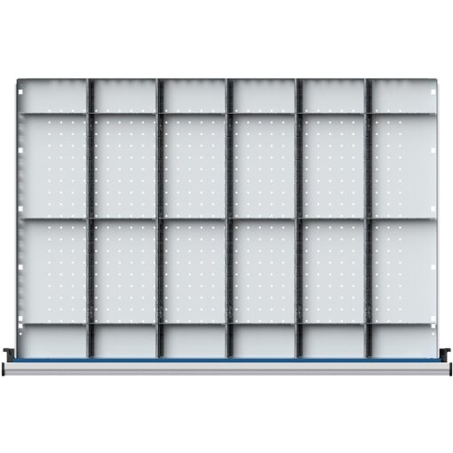 Schubladeneinteilungssatz für FH60 mm 1/6 Teilung für Schublade B900 x T600 mm