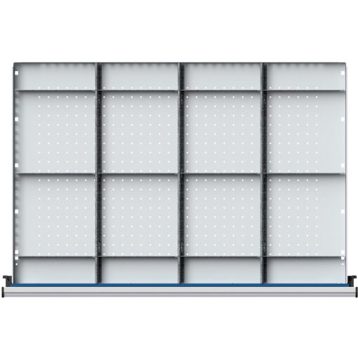 Schubladeneinteilungssatz für FH60 mm 1/4 Teilung für Schublade B900 x T600 mm