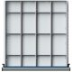 Schubladeneinteilungssatz für FH 60 mm 1/4 Teilung für Schublade B500 x T540 mm