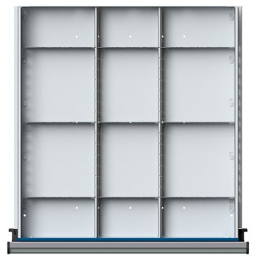 Schubladeneinteilungssatz für FH 90-150 mm 1/3 Teilung für Schublade B500 x T540 mm