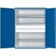 Schwerlastschrank B1485 x T630 x H1950 mm RAL7035/5010 o. Mittelwand 3 Böden,2 Schubladen 100 kg