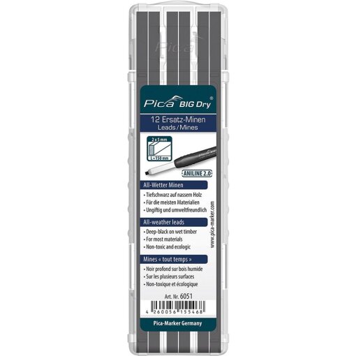 Minen-Set für Zimmermanns-Bleistift BIG Dry Aniline 2.0 Graphit Pica
