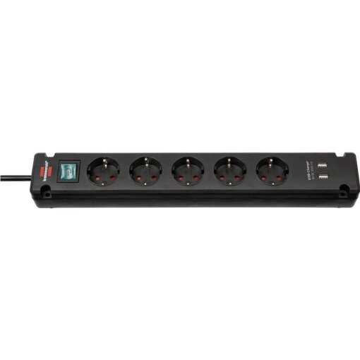 Steckdosenleiste 5-fach H05VV-F3G1,5 3m Bremounta USB Brennenstuhl