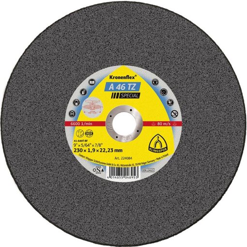 1 Stück Trennscheibe A46TZ 230 x 1,9 mm gerade Klingspor