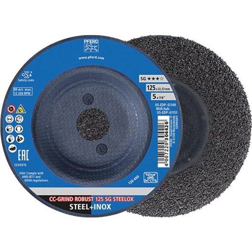 1 Stück Schleifscheibe SG CC-GRIND-ROBUST STEELOX 125 mm Pferd