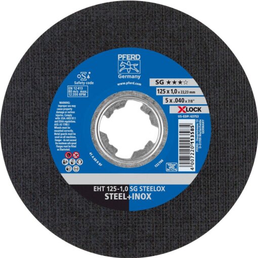 1 Stück Trennscheibe SG Steelox 125 / 1,0 mm X-LOCK Pferd