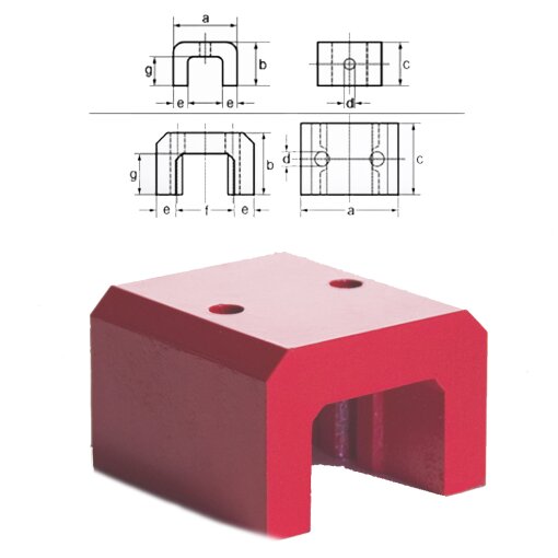 Starke Hufeisenmagnete 40,0 x 25,0 x 25,0 mm
