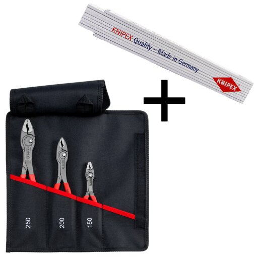 Frontgreifzange-Set TwinGrip 3-teilig + Gliedermaßstab 2 m