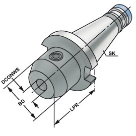Fräseraufnahme Weldon SK 30 DIN 2080