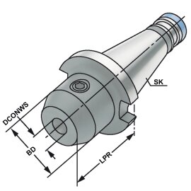 Fräseraufnahme Weldon SK 40 DIN 2080