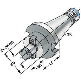 Quernut-Aufsteckdorn SK 40 DIN 2080