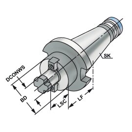 Quernut-Aufsteckdorn SK 50 DIN 2080
