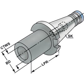 Zwischenhülse für Morsekegel SK 50 DIN 2080 für MK DIN 6364
