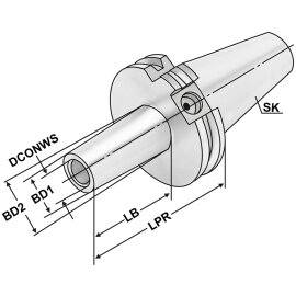 Fräsaufnahme für Einschraubfräser SK 40 DIN 69871