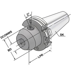 Fräseraufnahme Whistle-Notch SK 50 DIN 69871 AD/B