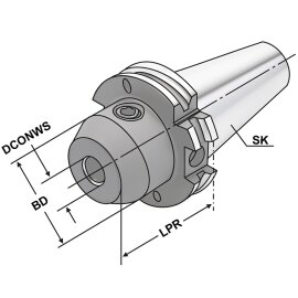 Fräseraufnahme Weldon SK 40 DIN 69871 AD/B