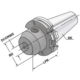 Fräseraufnahme Weldon SK 40 DIN 69871 AD