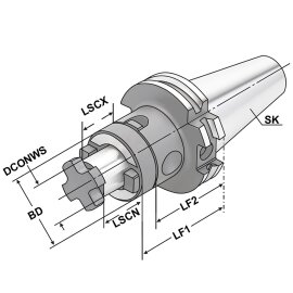 Kombi-Aufsteckfräserdorn SK 30 DIN 69871 AD