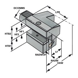 Axial-Werkzeughalter - Form C4 Überkopf links C4 DIN 69880 - VDI