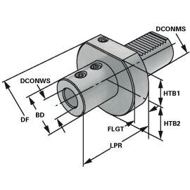 Bohrerhalter für Wendeplattenbohrer VDI 40 E1 DIN 69880