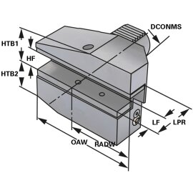 Radial-Werkzeughalter - Form B7 Überkopf rechts lang B7 - 40 x 25 - 44 DIN 69880 - VDI