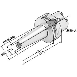 Aufnahme für Einschraubfräser HSK DIN 69893 HSK-A