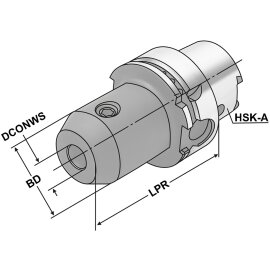 Fräseraufnahme Weldon HSK 40 DIN 69893 HSK-A