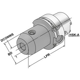 Fräseraufnahme Weldon HSK 100 DIN 69893 HSK-A