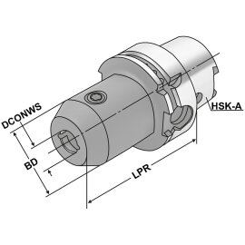 Fräseraufnahme Weldon mit Kühlkanälen HSK...