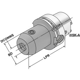 Fräseraufnahme Weldon mit Kühlkanälen HSK...