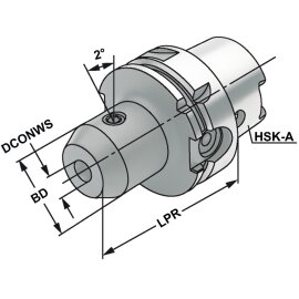 Fräseraufnahme Whistle-Notch HSK DIN 69893 HSK-A