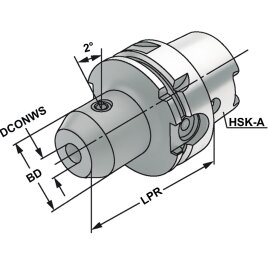 Fräseraufnahme Whistle-Notch HSK 100 DIN 69893 HSK-A