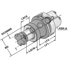 Kombi-Aufsteckfräserdorn HSK 32 DIN 69893 HSK-A