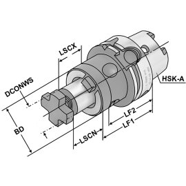 Kombi-Aufsteckfräserdorn HSK 100 DIN 69893 HSK-A