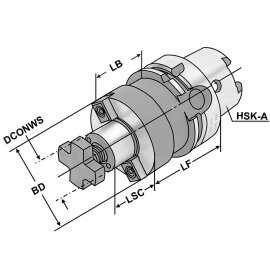 Quernut-Aufsteckfräserdorn HSK 50 DIN 69893 HSK-A