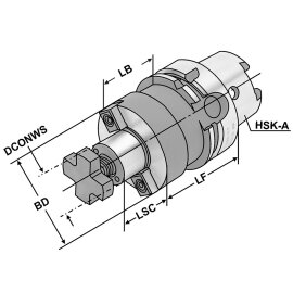 Quernut-Aufsteckfräserdorn HSK 100 DIN 69893 HSK-A