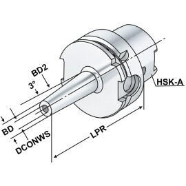 Schrumpffutter 3° HSK 63 DIN 69893 HSK-A schlanke...