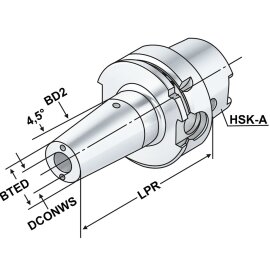 Schrumpffutter 4,5° mit Kühlkanälen HSK 100...