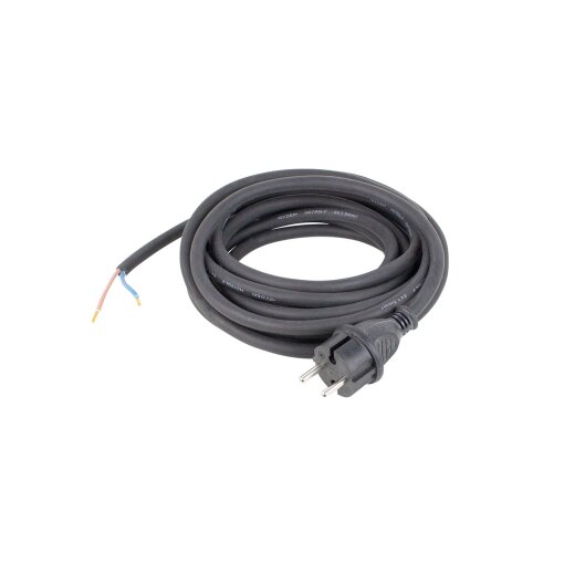 Gummi-Anschlussleitung - 5 m H05RN-F 2x1,0 schwarz
