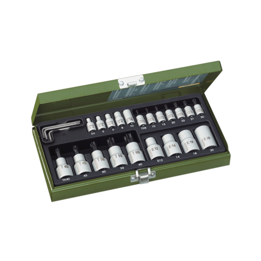 Steckschlüsselsatz TX 1/4" + 1/2" (24-teilig)